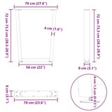 thumbnail of vidaXL Esstisch Beine V-Form 3 Stück Schwarz 70x(72-73,3) cm Stahl