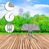thumbnail of Bistrotisch Balkontisch Gartentisch Terrassentisch Glastisch silber 60x60 cm : Silber