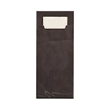 thumbnail of Pochettes à couverts 20 cm x 8,5 cm noir serviette blanche 33 x 33 cm 2 couches incluse