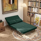 thumbnail of HOMCOM sofá cama de 2 plazas sofá cama plegable con respaldo ajustable de 5 niveles y almohadas acolchadas para oficina dormitorio 102x73x81 cm verde