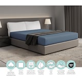 thumbnail of DoubleDry Hoeslaken Flanel 180 x 200 cm - 100% zacht katoen - petrol