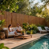 thumbnail of Arella in Bamboo Carbonizzato Ø 20-30 mm Recinzione Frangivista Premium da Giardino e Balcone Piscina Schermo Privacy 150 x 250 Cm Marrone Scuro