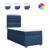 thumbnail of vidaXL Boxspringbett mit Matratze Blau 90x200 cm Stoff