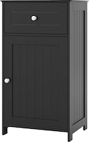 COSTWAY Badkamerkast, hoge badkamerkast met 3 verstelbare planken en 4 deuren, houten opbergkast voor badkamer, woonkamer en keuken, 60 x 30 x 145 cm (wit