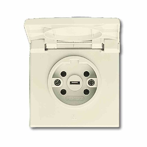 PERILEX Perilex-Steckdose, 16A, Unterputz, IP44, halogenfrei, weiß, Kunststoffgehäuse, RAL1013