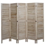thumbnail of Paravent HWC-G30, Trennwand Sichtschutz Raumteiler, Shabby-Look 170x200cm ~ hellbraun