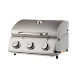 thumbnail of Tarrington House Barbecue a gas da tavolo a 3 bruciatori Cathan, superficie di cottura 32 x 52 cm, acciaio inox, argento