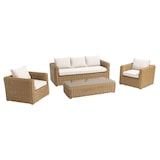 thumbnail of Conjunto de muebles de jardín de 5 plazas de resina tejida en color crudo
