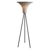 thumbnail of SalesFever Staande lamp met rieten kap 152 cm | lampenkap palmblad | zwart gesatineerd metalen frame | B 55xD55xH152cm | naturel-zwart