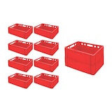 thumbnail of PROREGAL 10x Eurobehälter Fleischerkasten E2 | HxBxT 20x40x60cm | 41 Liter | Rot | Fleischerkiste, Fleischkiste, Metzgerkiste