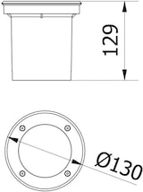 thumbnail of 10 Watt runde LED Einabu Boden-Spot Bodenleuchte Bodenstrahler Wegleuchte | schwenkbar aus Edelstahl | Ø130 x 129mm (B. x H.) | 1000 Lumen | Warmweiß