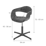 thumbnail of Bureaustoel HWC-H46, bureaustoel, in hoogte verstelbaar draaimechanisme gebogen hout ~ walnoot-look, kunstleer zwart