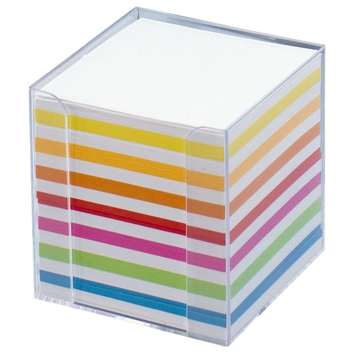 Folia 9903 Notizbox glasklar 9,5x9,5x9,5cm Papier: weiß / bunt ca. 700 Blatt(S)