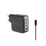 thumbnail of Conceptronic 4-Port 100W GaN USB-PD-Ladegerät mit USB-C-Ladekabel, USB-C x 3, USB-A x 1, QC 3.0, PPS, Drinnen, AC, 20 V, 1,5 m, Schwarz