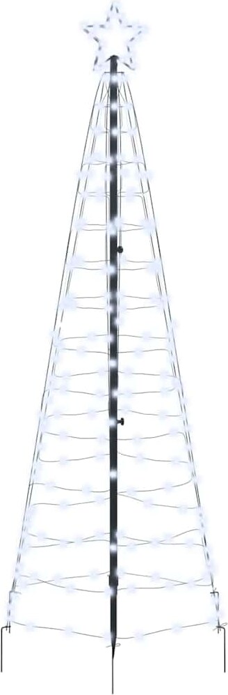 vidaXL LED Weihnachtsbaum mit Erdspießen Kaltweiß 250 cm Eisen