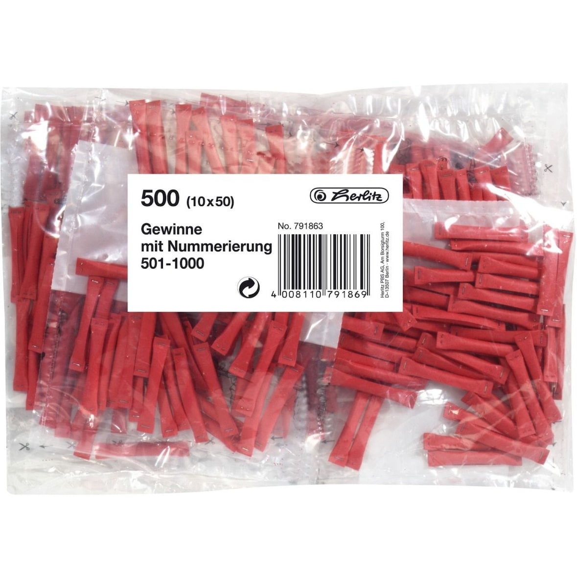 Lose: Gewinne 501-1000 rot VE=500 Stück