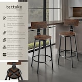 thumbnail of tectake 2 sgabelli da bar Poole - Legno industriale scuro, rustico - 404350