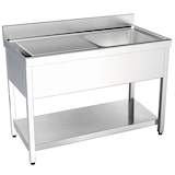 thumbnail of EURAST - Lavandino con struttura 1 scola, 1 vasca 400x400x200 con piano - 1000x550x850 mm - 2135I001