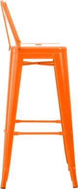 thumbnail of Barhocker LEKEL - Metall Orange 44x43x96 cm | Barstuhl Mit Lehne Tresenhocker Tresenstuhl Kneipenhocker Kneipenstuhl