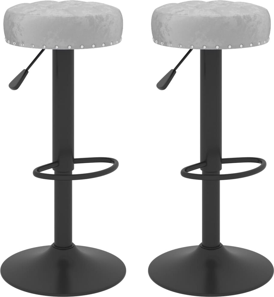 vidaXL Barhocker 2 Stk. Grau Samt