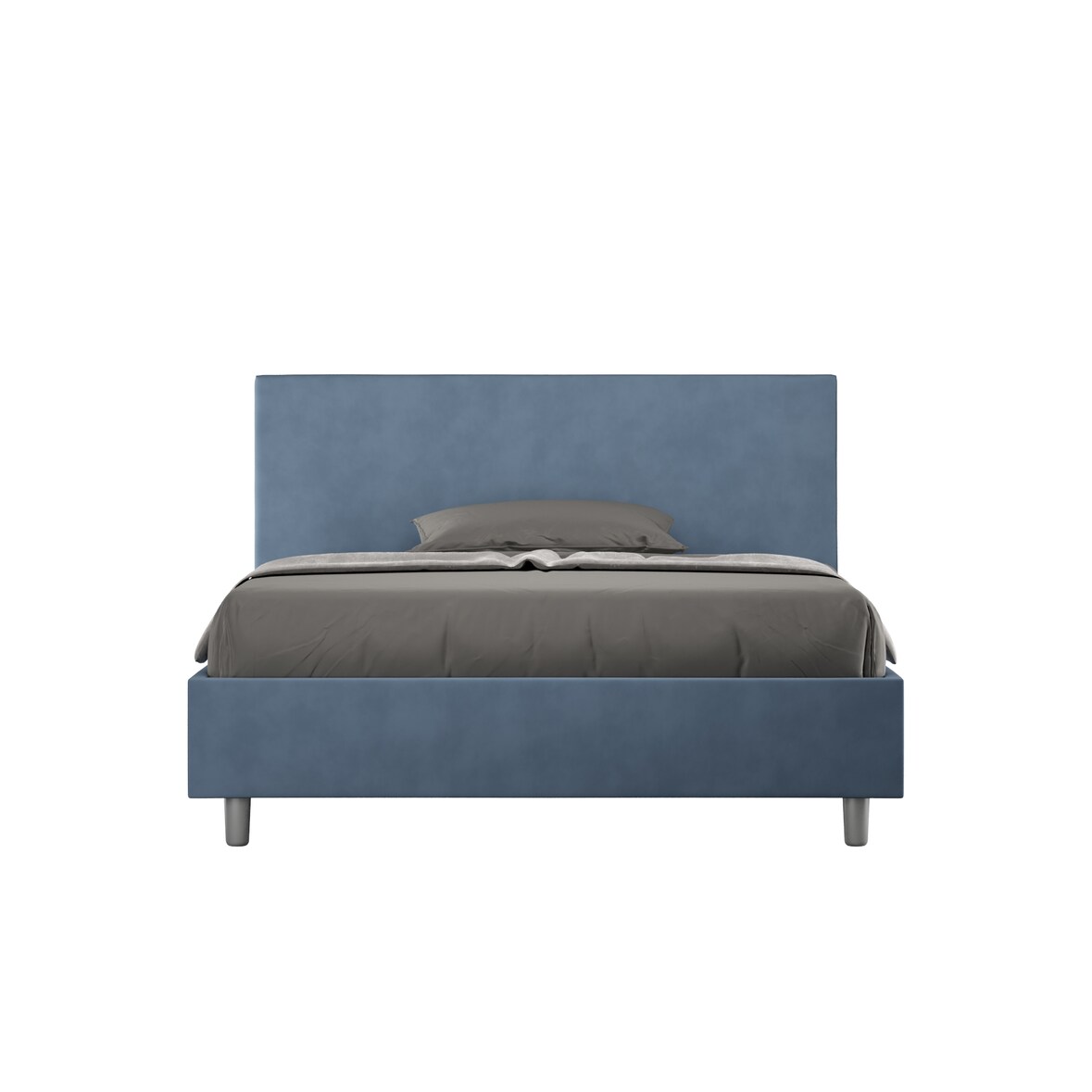Cama sin somier acolchada 140x190 microfibra azul Adele