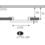 thumbnail of Paulmann Panneau encastré LED Cover-it Promo  rond 116mm  6W 500lm 3000K Blanc dépoli 3725
