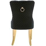 thumbnail of Merax Silla de Comedor Juego de 4 Sillas de Salón 4 Piezas Silla tapizada Patas de Apoyo de Acero Inoxidable Chapado en Oro Terciopelo Negro