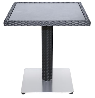 METRO PROFESSIONAL Bistrotafel Barbados, aluminium/polyrattan, 70 x 70 cm, tafelblad met steeneffect, zwart