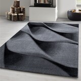 thumbnail of Carpetsale24 Teppich Wohnzimmer Moderne Abstrakt Wellen Design Schwarz - Grau 80 x 300 cm - Kurzflor, Schlafzimmer, Esszimmer, Küche