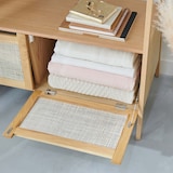 thumbnail of Portant vêtements bois et cannage de rotin L110 x H165 cm ARKA Chêne