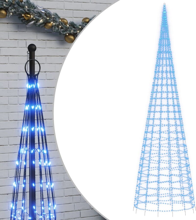 Ein blauer LED-Lichterbaum-Aufsatz.