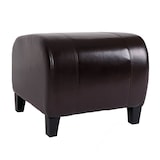 thumbnail of Hocker Sitzwürfel Sitzhocker Emmen, Leder + Kunstleder, 37x45x47 cm FSC®-zertifiziert ~ braun