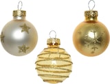 thumbnail of Weihnachtskugeln Glas 3cm Christbaumkugeln mit Motiven Sterne Schneeflocken gold perle mix