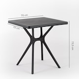thumbnail of Buitentafel LUCAS 70x70, hars met glasvezel, vierkant, robuust en duurzaam, ideaal voor tuin, bar en restaurant – Zwart
