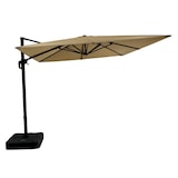 thumbnail of Gastro Ampelschirm Rome Beige, quadratisch, 3 × 3 m, 8 Streben, 210 g/m² Polyester, wasserabweisend, höhenverstellbar, 360° drehbar, ohne Volant