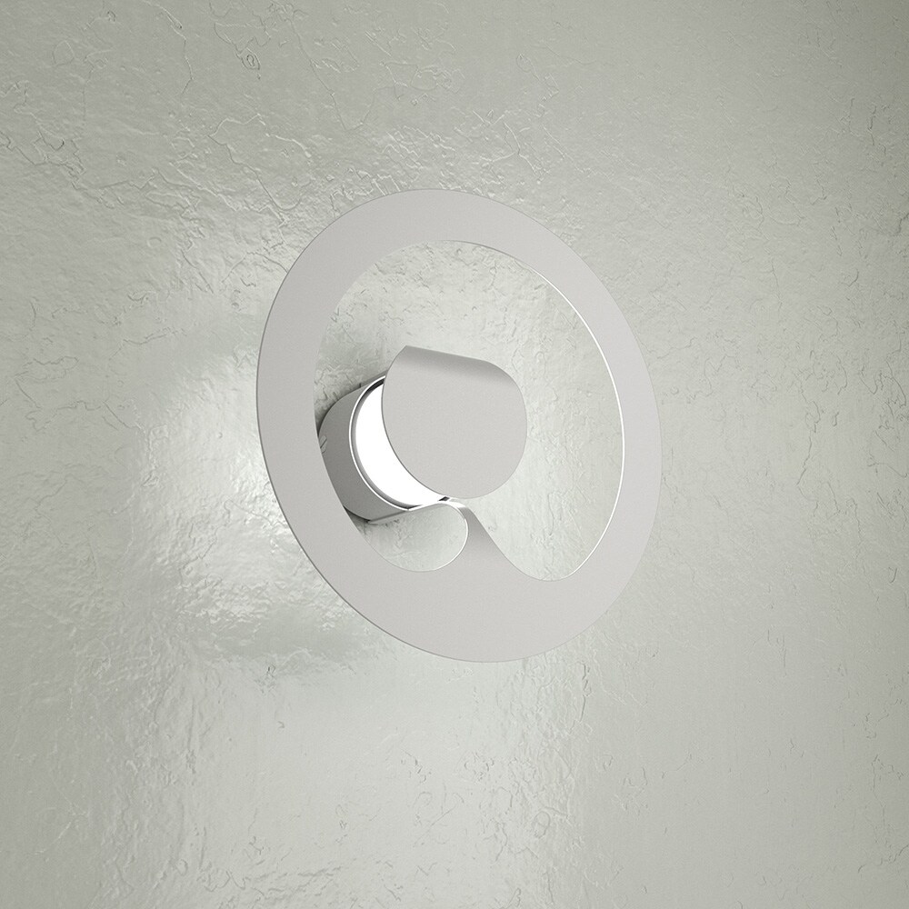 Applique Moderna Tonda Fuel 1 Luce In Metallo Grigio Gx53