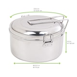 thumbnail of Firstpack IBEN900 Lunch-box NoxBox tondo in acciaio inox con coperchio Ø 14cm H76mm 900ml - 6pz
