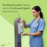 thumbnail of Medi-Inn Hygienetower Desinfektionssäule Edelstahl mit Desinfektionsspender und Tropfschale