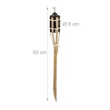 thumbnail of Relaxdays Gartenfackeln, 10er Set, Bambus, Ölfackeln für draußen, Outdoor Fackeln mit Ersatzdocht, Höhe: 50 cm, natur