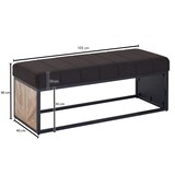 thumbnail of Sitzbank FineBuy Polsterbank Schwarz 105 cm Bettbank Schlafzimmer Flurbank Stoff