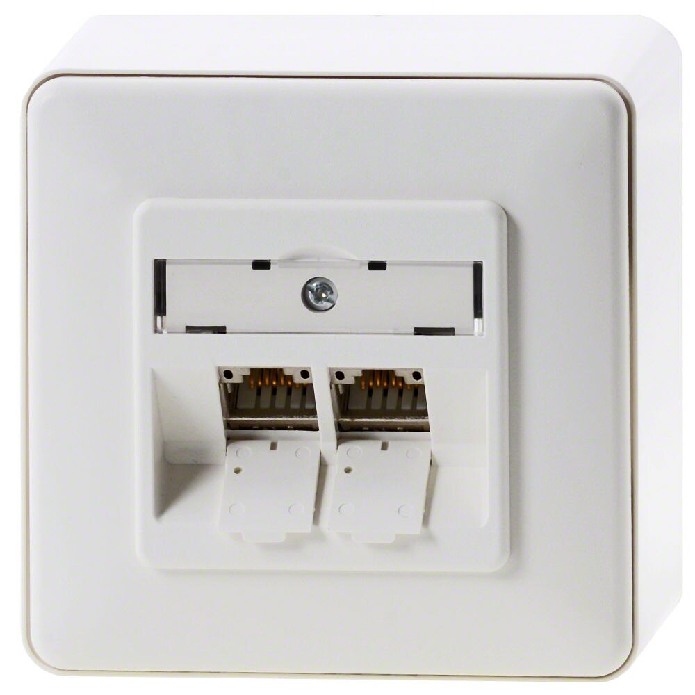 METZ CONNECT C6Amodul 2-poorts 180° opbouwdoos, zuiver wit RAL9010