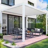 thumbnail of Pergola bioclimatica autoportante, motorizzata e illuminata, 3x4 m, bianco - Oviala
