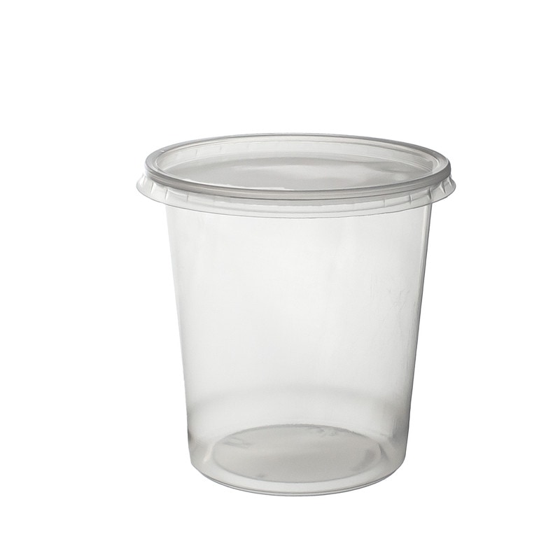 DayBays 250 Stk. Feinkostbecher PP 500 cc. 101x104 mm rund Kombi-Verpackung inklusive passende Deckel