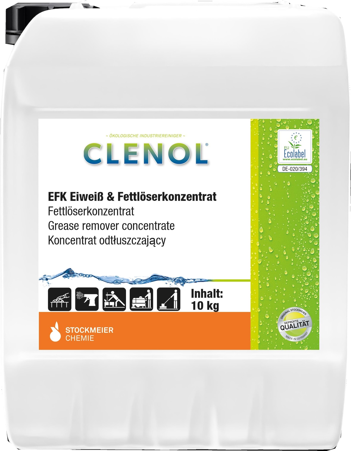 Clenol EFK Eiweiß- und Fettlöser - 10 kg - Geschirreiniger - Fettlöserkonzentrat