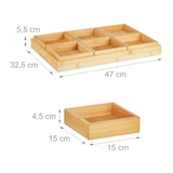 thumbnail of Relaxdays Snackschalen Set, mit Serviertablett, Bambus, 6 Schälchen, für Chips, Nüsse & Süßigkeiten, Servierset, natur