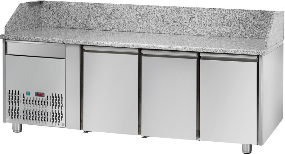 Tecnodom Pizza Counter 3 Türen GN 1/1 Motor Gruppe SX 1 neutrale Schublade und Granit Top