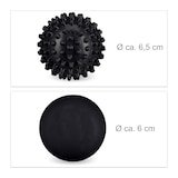 thumbnail of Relaxdays Massageball 4er Set, Igelball & glatter Lacrosse-Ball, Ø 6,5 & 6 cm, Selbstmassage, Faszienball hart, schwarz