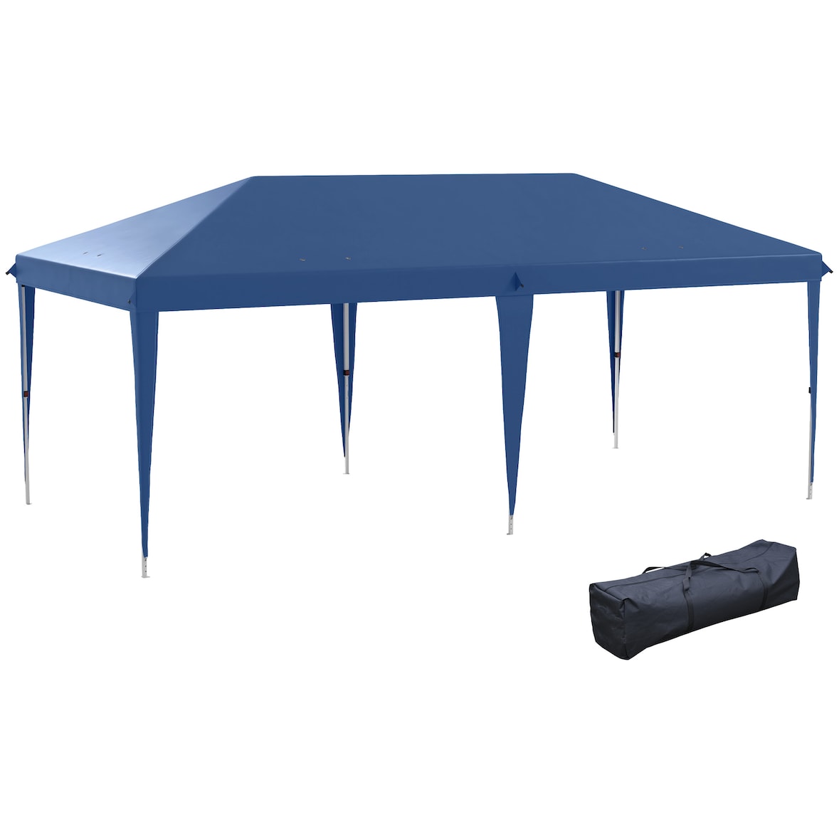 Carpa plegable 6x3 m cenador de jardín con altura ajustable en 3 niveles bolsa de transporte anti-UV y marco de acero para patio terraza