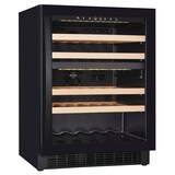 thumbnail of Weinkühlschrank VINCOOL für 39 Flaschen | 1x Glastür + LED & 2x Zone | 119 Ltr, HxBxT 82x59,5x57cm | +5/+20°C | Schwarz | + CHEFGASTRO Geschirrtuch