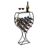 thumbnail of DanDiBo Weinregal Weinglas Design Metall Schwarz Flaschenregal stehend 100 cm 96211 für 15 Flaschen Schmiedeeisen